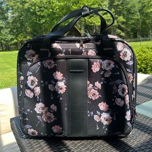 Floral Briefcase With Wheels & Lots of Pockets!
